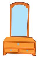 Dressing table isolated on white background vector