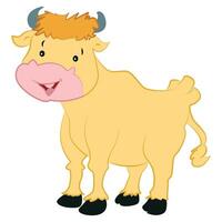 A yellow cow isolated on white background vector