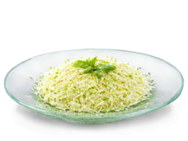 jicama julienne e gettato con lime succo e chili polvere servito su un' trasparente bicchiere png