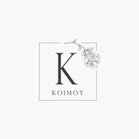 K letter logo with a creative floral concept for company business beauty real estate premium vector