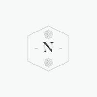 N letter logo with a creative floral concept for company business beauty real estate premium vector
