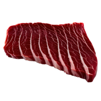 rauw hanger steak dik en ovaal vormig diep rood kleur schot van een laag hoek png