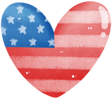 América bandeira do coração, 4 do Julho celebração coração png