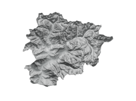 Andorra Map Burma Shaded relief Height map 3d illustration png
