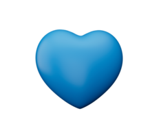 hart blauw 3d icoon 3d illustratie png