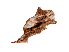Map of Morocco in old style, brown graphics in a retro style Vintage Style. High detailed 3d illustration png