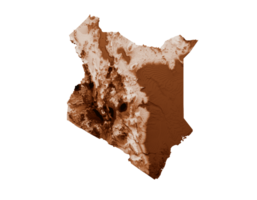 Map of Kenya in old style, brown graphics in a retro style Vintage Style. High detailed 3d illustration png