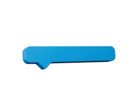 3d sencillo azul mensaje caja icono, 3d brillante azul charla caja icono, 3d ilustración png