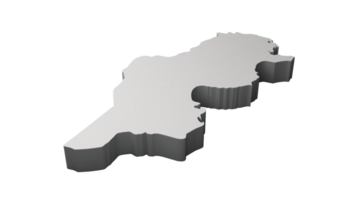 Tunisia 3D map Geography Cartography and topology 3D illustration png