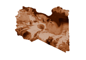 Map of Libya in old style, brown graphics in a retro style Vintage Style. High detailed 3d illustration png