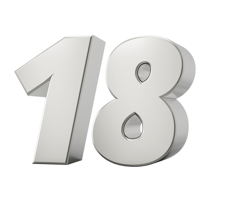 Numero 18 PNG para descargar gratis
