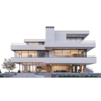 modern house isolated on transparent background png