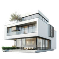 modern house isolated on transparent background png