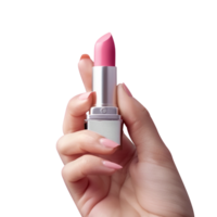 Female Hand holding lipstick tube isolated on transparent background png