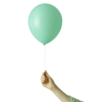 Hand holding balloon isolated on transparent background. png