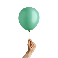 hand- Holding ballon geïsoleerd Aan transparant achtergrond. png