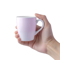 Hand holding cup isolated on transparent background png