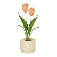 beschwingt Tulpe Blumen im Topf zum Natur und Blumen- Dekor. 3d machen. png