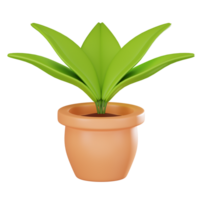 Lifelike Potted Plant for Nature-Inspired Decor. 3D Render png