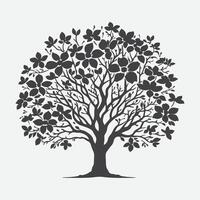 Print Captivating Silhouettes of Dogwood Trees, Nature's Majestic Outlines vector