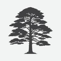 Print Enchanting Hemlock Tree Silhouette, A Majestic Blend of Nature's Artistry vector