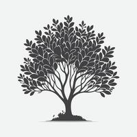 Majestic Myrtle Tree Silhouette, A Timeless Symbol of Elegance and Serenity vector