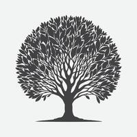 Majestic Myrtle Tree Silhouette, A Timeless Symbol of Elegance and Serenity vector