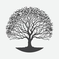 Majestic Redbud Tree Silhouette, A Stunning Natural Artistry vector