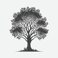 Majestic Myrtle Tree Silhouette, A Timeless Symbol of Elegance and Serenity vector