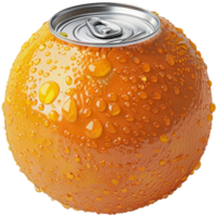 naranja Fruta con bebida lata tapa, transparente antecedentes png