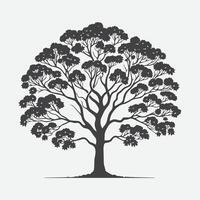 Print Majestic Silhouettes, The Enchanting Elegance of Sassafras Trees vector
