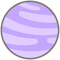 Kid hand drawn cute colorful planet and galaxy system cute sphere png