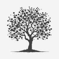 Print Majestic Cherry Tree Silhouette, A Timeless Symbol of Elegance vector