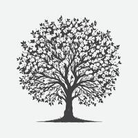 Print Majestic Cherry Tree Silhouette, A Timeless Symbol of Elegance vector