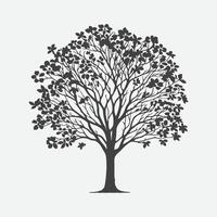 Print Captivating Silhouettes of Dogwood Trees, Nature's Majestic Outlines vector