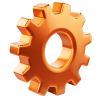 A close up of orange gold colored gear png