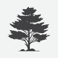 Print Majestic Juniper Tree Silhouette, Capturing Nature's Timeless Beauty vector