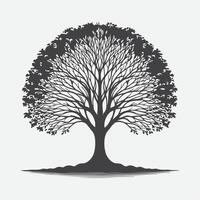 elegante silueta de el campana de plata árbol, un maravilloso natural obra maestra vector