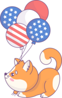 American cat with balloons png