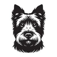 Scottish Terrier warm expression Illustration in black and white vector