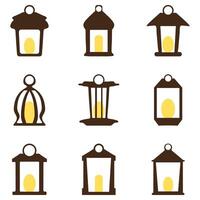 Aesthetic hanging lamp design set vector