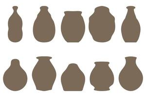 Simple Clay pot icon set vector