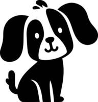 Black and White Line Drawing of a Dog with Exaggerated Facial Features, Beautiful silhouette vector