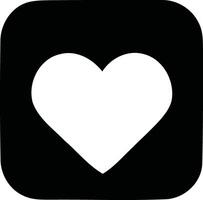 Flat Minimal Design, Monochromatic Heart Icon Featuring a White Border. vector