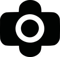 Austere Black and White Camera Icon Simplicity. vector