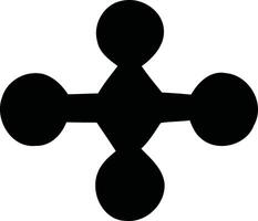 Monochrome Cross, An Emblem of Unity and Diversity. vector