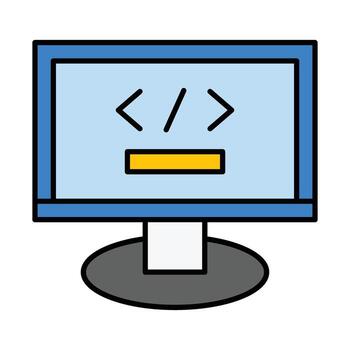 codificación línea lleno icono diseño vector