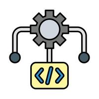 Algorithm Line Filled Icon Design vector