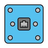 Telephone Socket Line Filled Icon Design vector