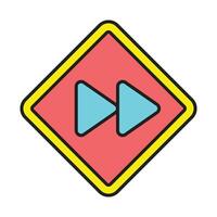 Fast Forward Line Filled Icon Design vector